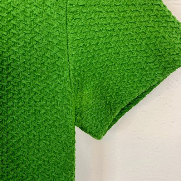 Ganni Green Textured A-Line Dress - Picture 5 of 10